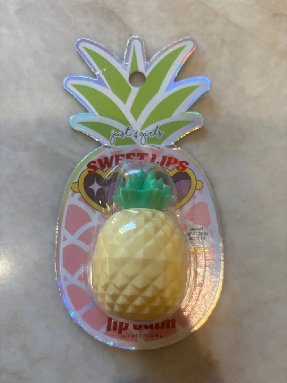 Pineapple Lip Balm - White & Yellow with Green Top